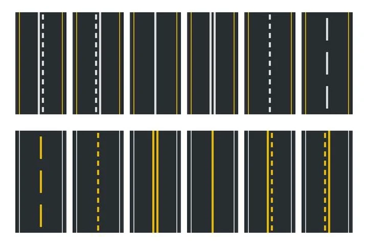 Description: Road Marking or Pavement Marking Signs in India 