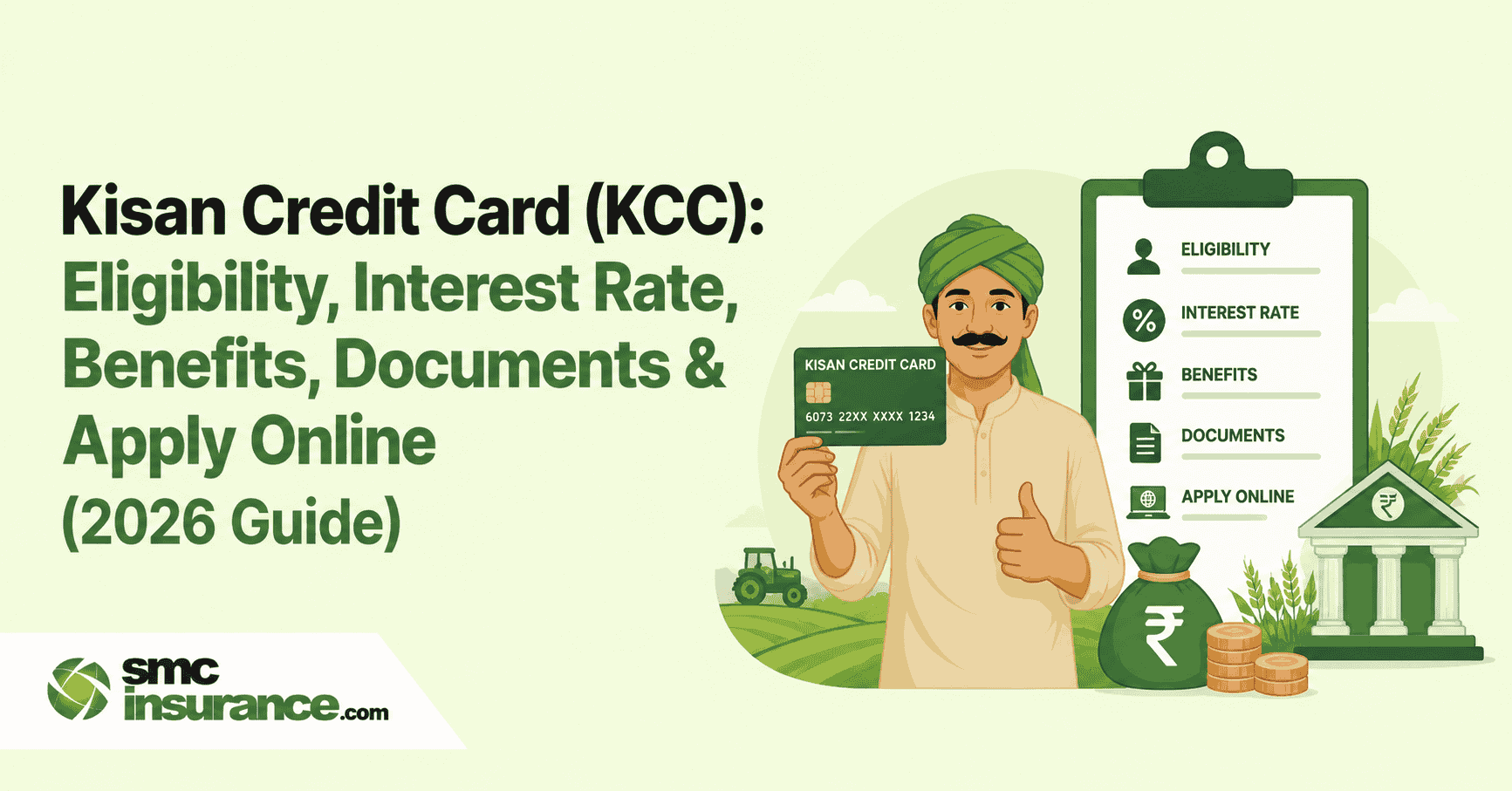Kisan Credit Card (KCC): Eligibility, Interest Rate, Benefits, Documents & Apply Online (2026 Guide)